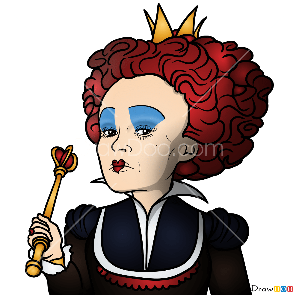 How to Draw Red Queen, Alice in Wonderland